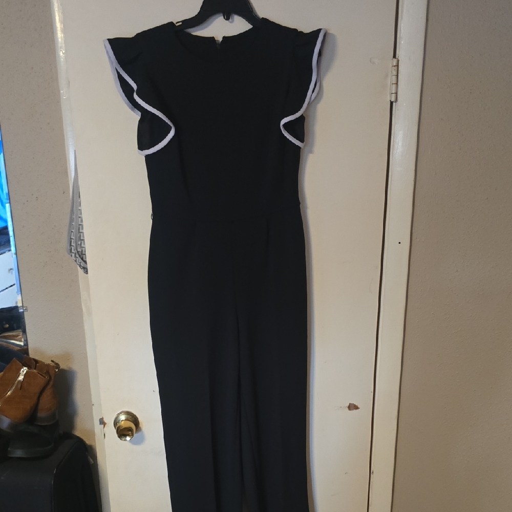 Calvin Klein Black Jumpsuit with White Trim